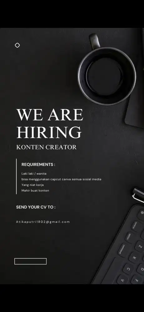 Open lowongan konten kreator