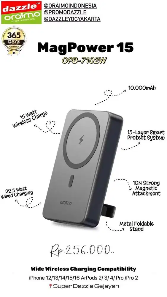 Powerbank MagSave Oraimo OPB-7102W