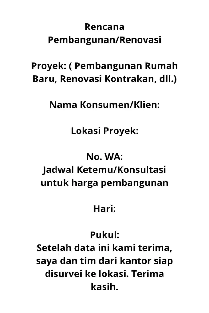 jasa pembangunan Rumah