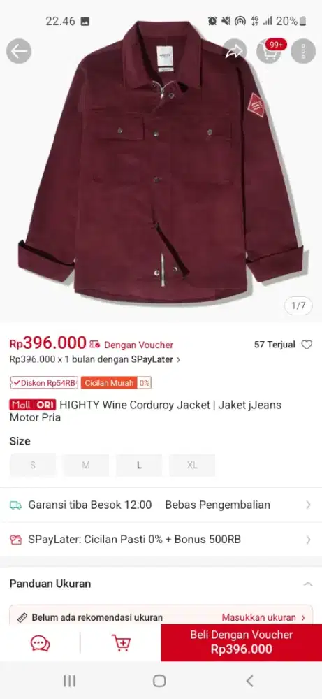 Jaket highty ukuran M
