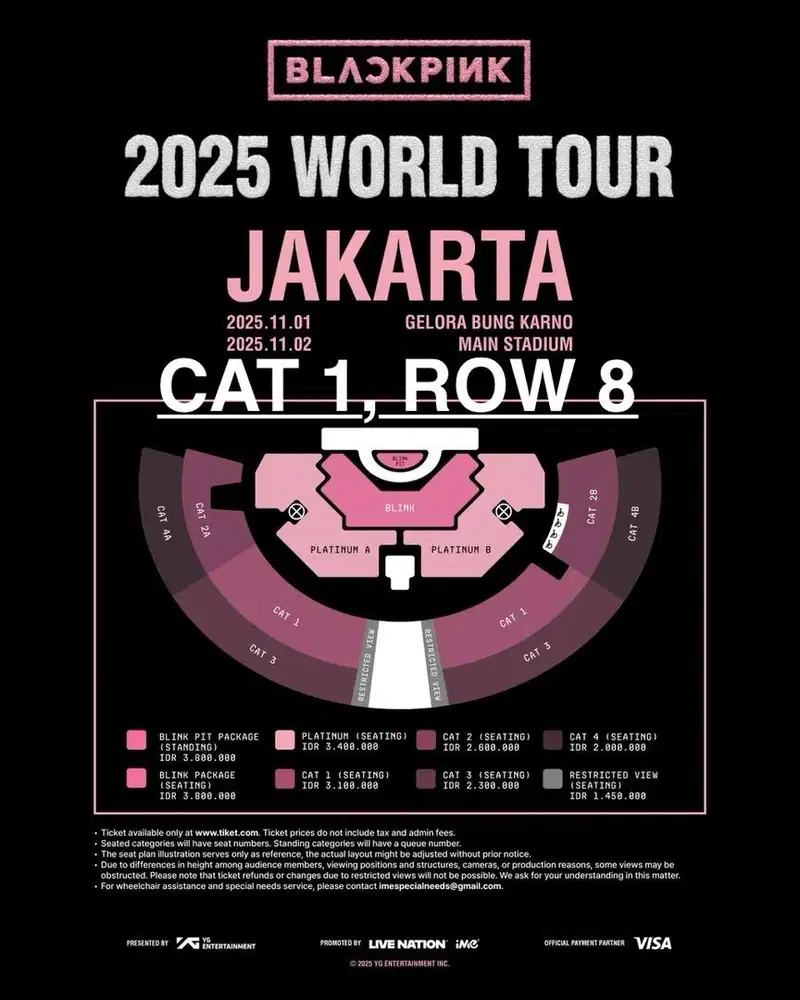BLACKPINK DEADLINE TOUR CAT 1 DAY 1 JUAL RUGI TIKET BLACKPINK