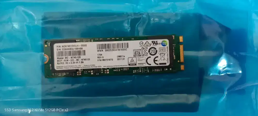 SSD Samsung 512GB M.2 NVMe PCIe x2