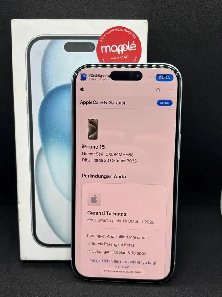 Iphone 15 Blue 128 Digimap (garansi on october 2026)