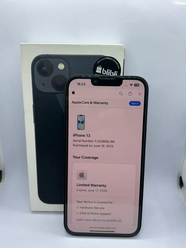 Iphone 13 Midnight 128 Blibli (garansi on juni 2026)