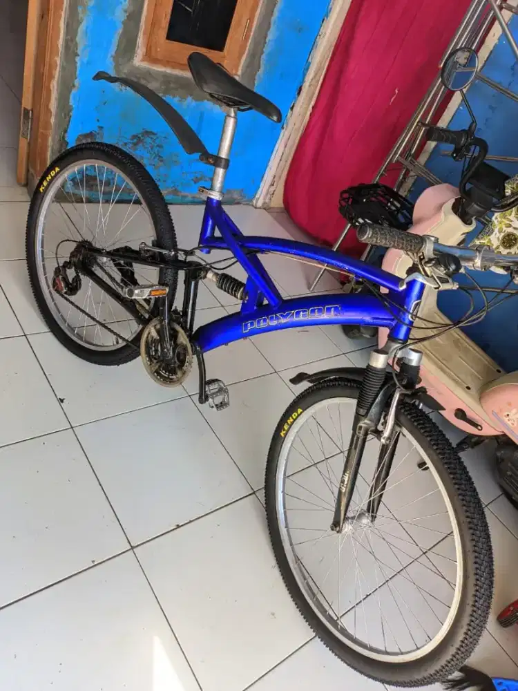 Polygon double shock batangan alumunium