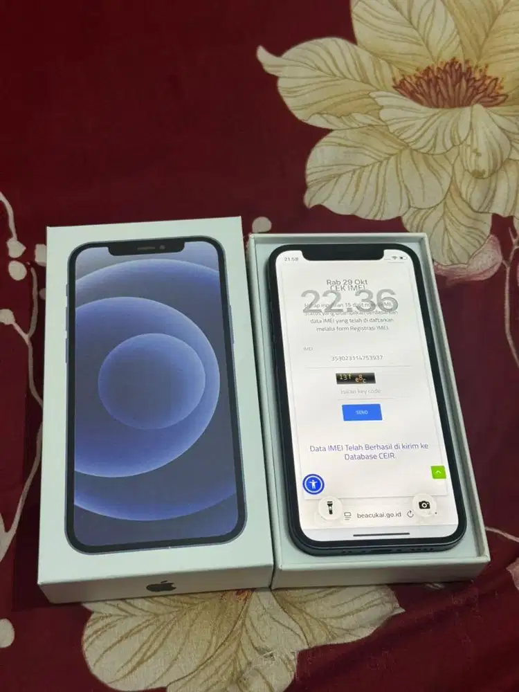 iPhone 12 mini 64 imei terdaftar beacukai all operator permanen