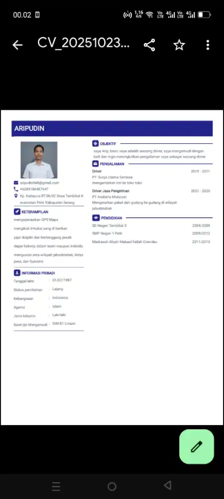 cara kerja sebagai driver