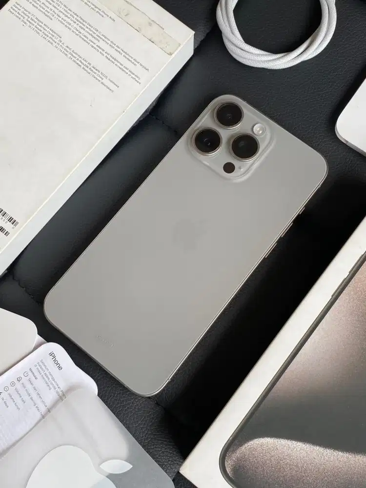 iPhone 15 Promax Natural Titanium 256GB iBox, Mulus No minus, Fullset