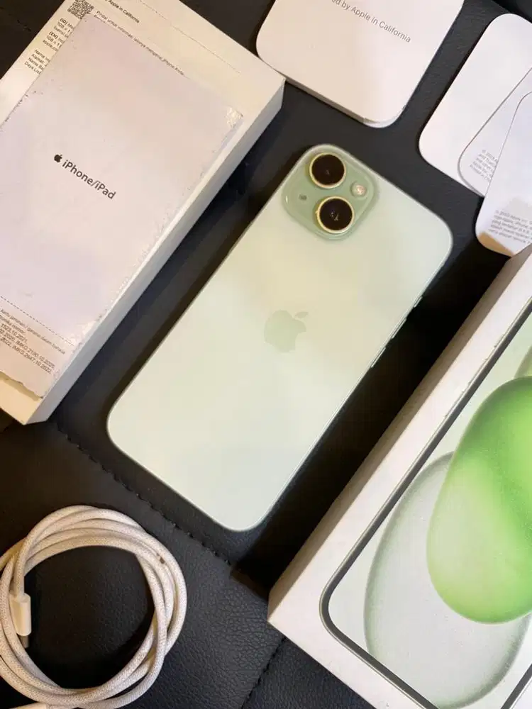 iPhone 15 Green 128GB iBox, Mulus No minus, Lengkap Fullset, NEGO