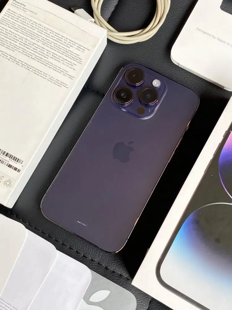 iPhone 14 Pro Deep Purple 128GB iBox, Mulus No minus, Lengkap Fullset