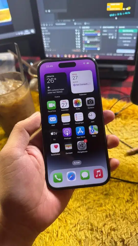 Iphone 14 pro 128gb exs ibox warna ungu bekas