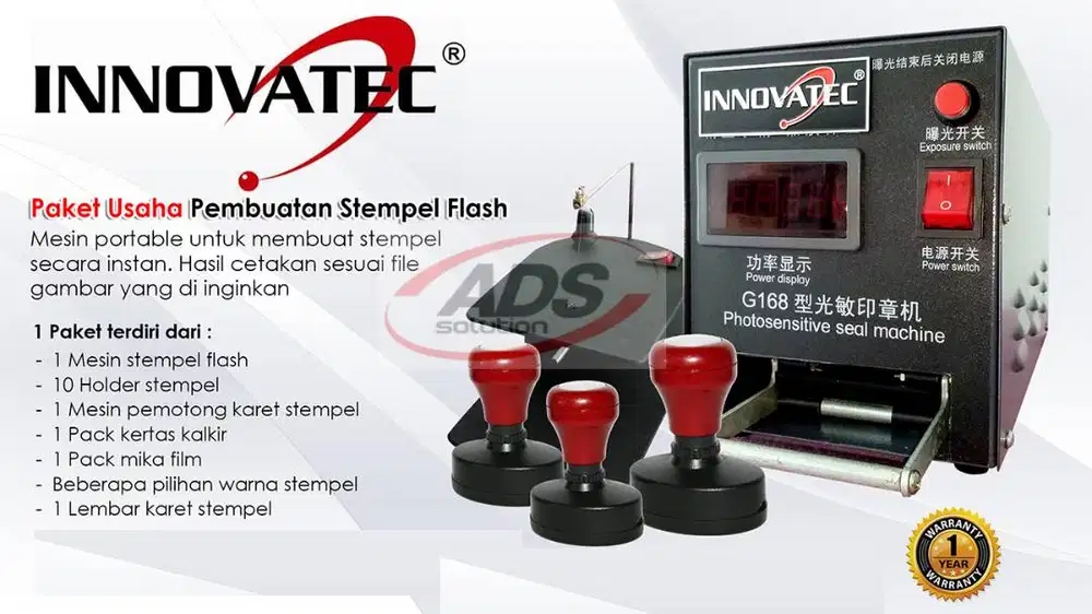 PAKET USAHA MESIN PEMBUAT STEMPEL FLASH WARNA IMPORT