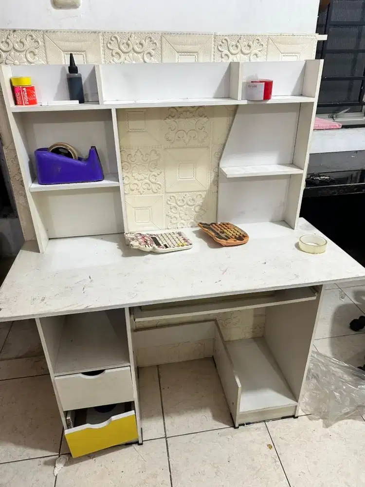 dijual cepat meja belajar meja kantor meja rak serbaguna