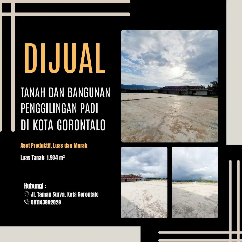 Dijual Cepat Gudang Penggilingan Padi