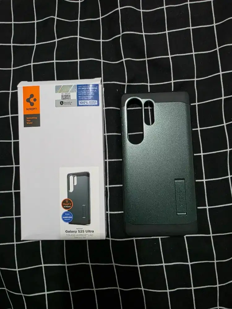 Jual Case Galaxy S25 Ultra Spigen Tough Armor Green  free ori charger