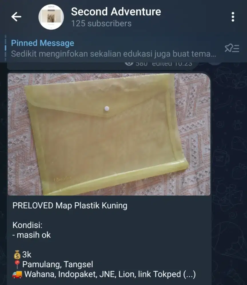 PRELOVED Map Plastik Kuning