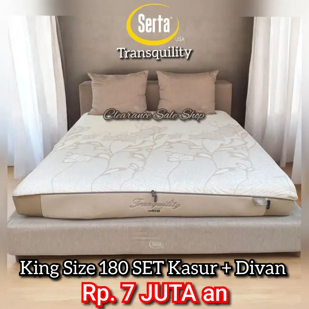 FULLSET KASUR SERTA TRANQUILITY KING SIZE 180