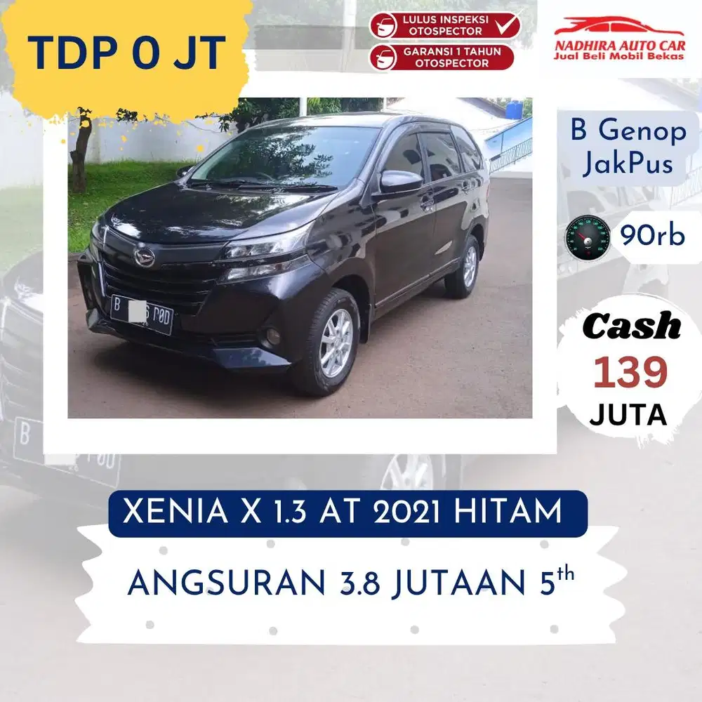 Promo TDP 0 Rupiah Xenia X 1.3 AT 2021 Hitam