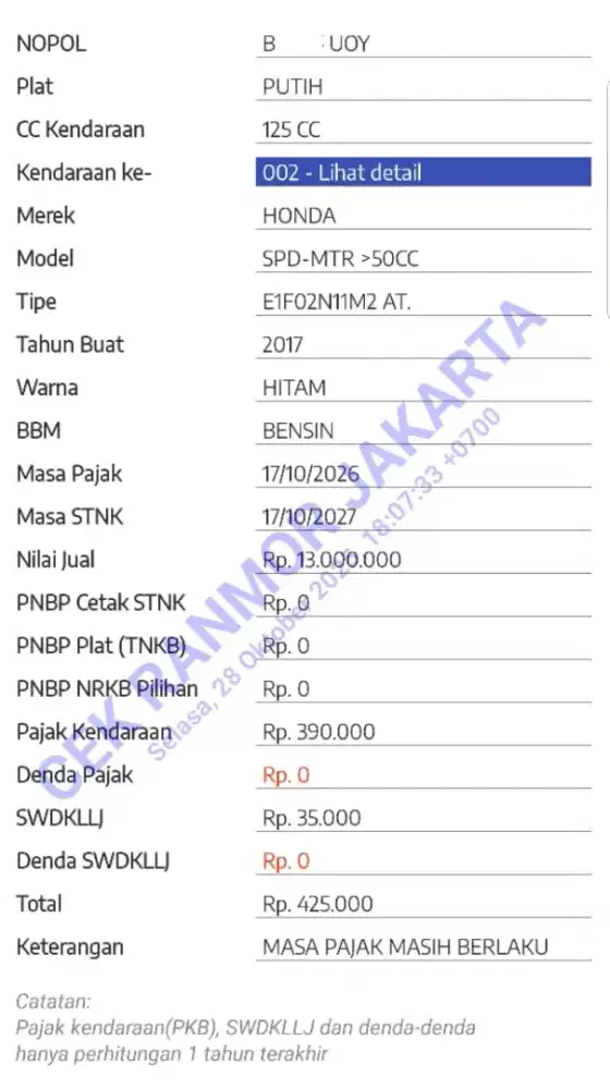 Honda Vario 125 CBS 2017 PAJAK SUPER PANJANG