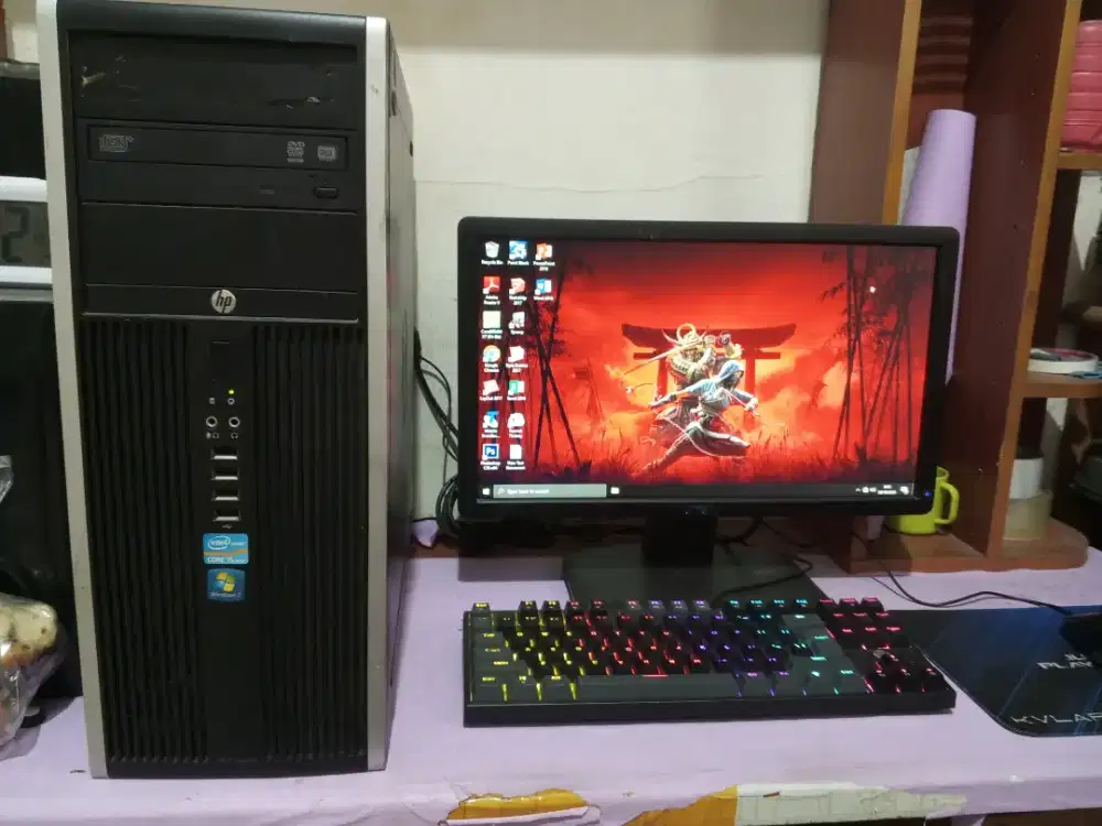 Pc HP compaq (intel i5 + ram 12gb + ssd 256 + monitor 19inch) fullset