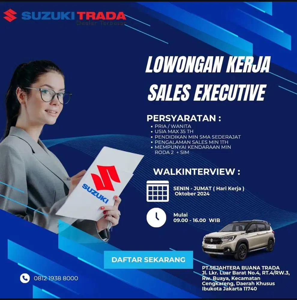 Dibutuhkan cepat sales executive diutamakan punya motor