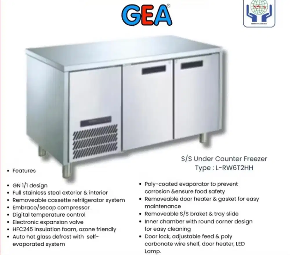 GEA undercounter freezer