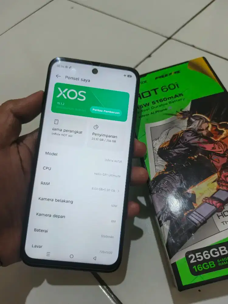 INFINIX HOT 60i RAM 8+8/256 PEMAKAIAN 2 BULAN LIKE NEW GARANSI PANJANG