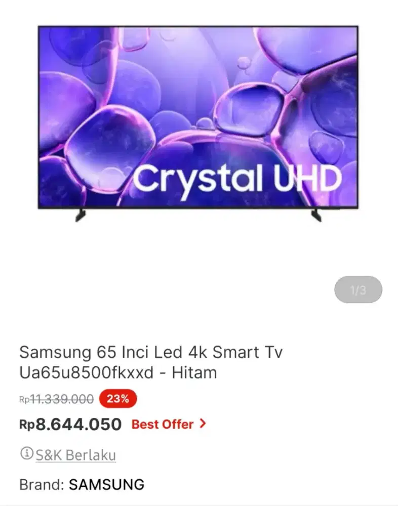 Samsung 65u8500 promo boombastis