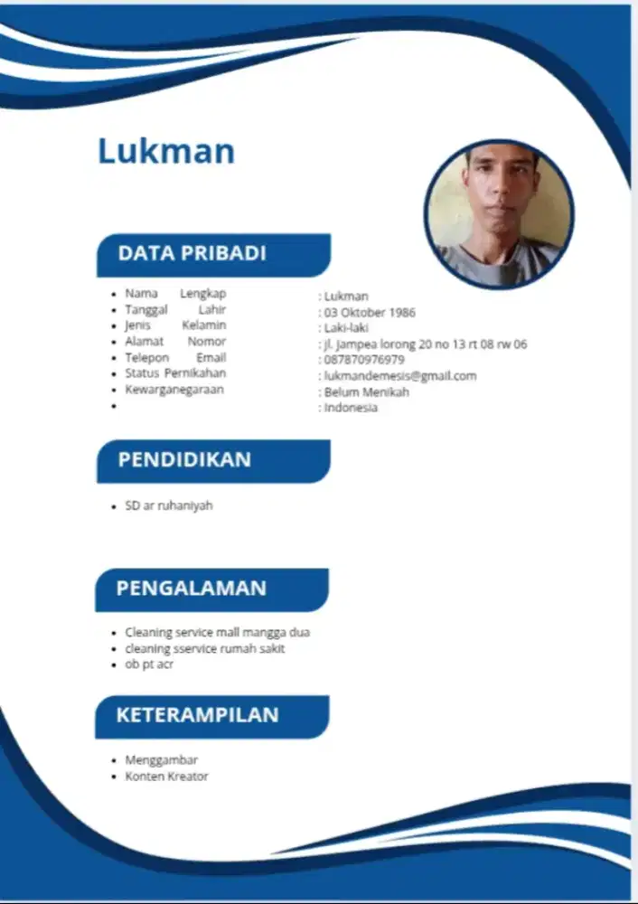 Saya sedang Cari pekerjaan