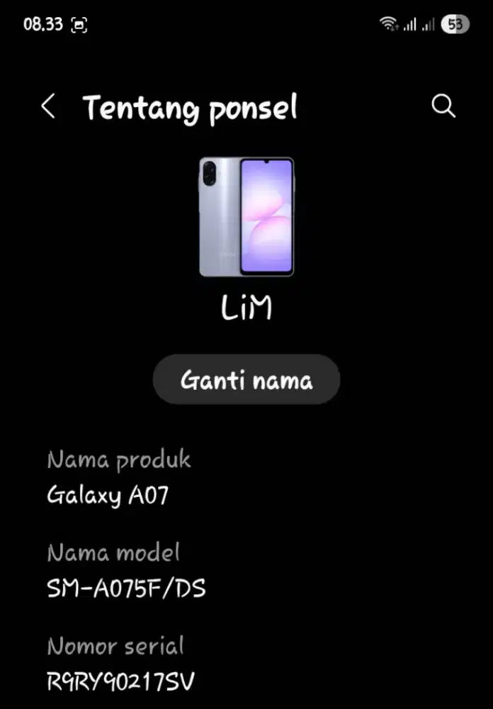Jual Samsung A07 Ram 4GB/64gb