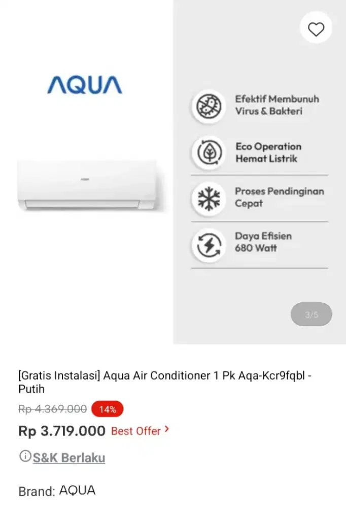 PROMO KREDIT AQUA AC 1 PK