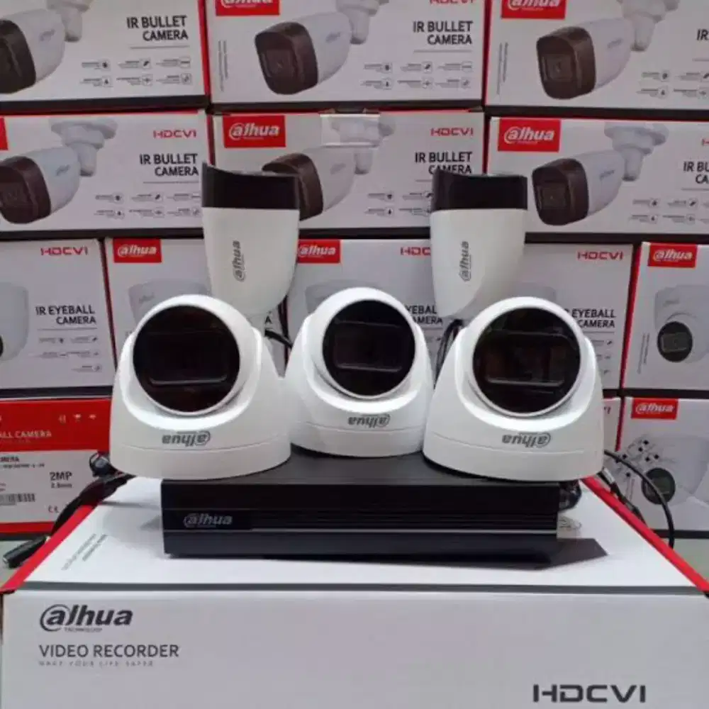 Paket cctv dahua 8 ch 4 kamera audio 2mp