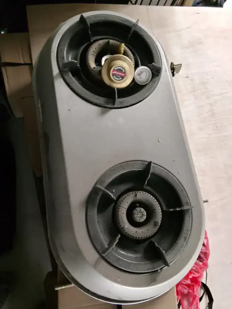 Kompor Gas Hock 2 Tungku + Regulator Indikator