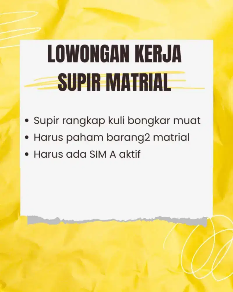 LOKER SUPIR MATRIAL