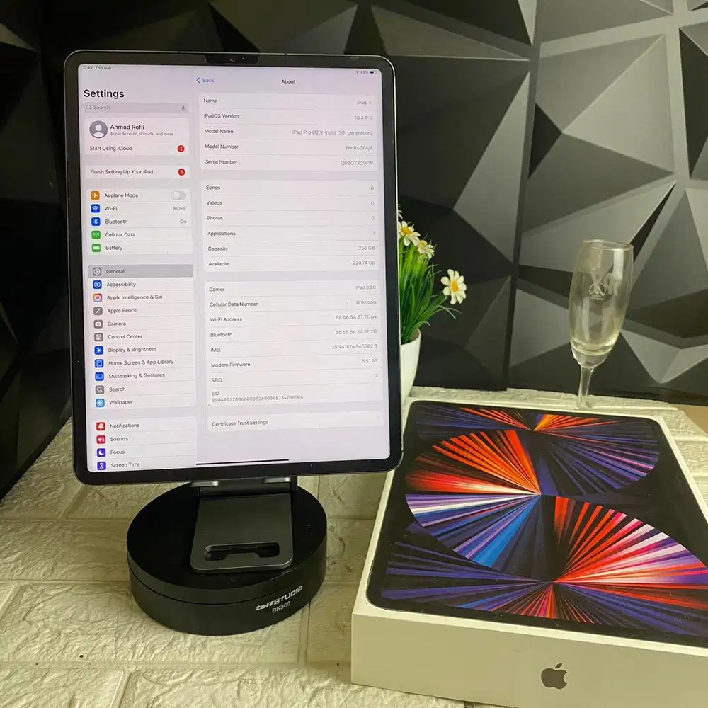 Ipad pro M1 12.9 inch 256gb wifi cell ibox Sinyal permanen bisa TT