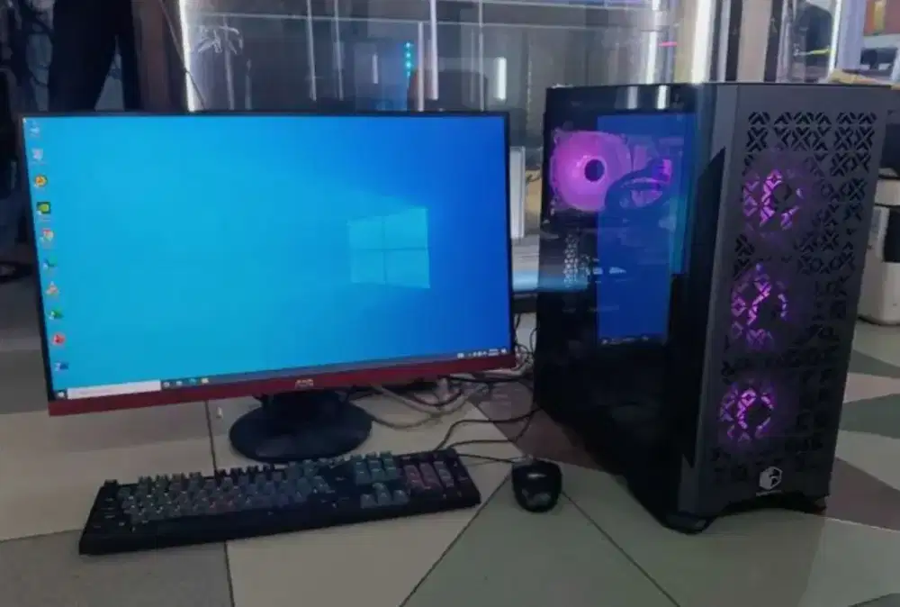 Komputer PC core i7 gen13 VGA GTX1650 ram 64gb LED 27inc