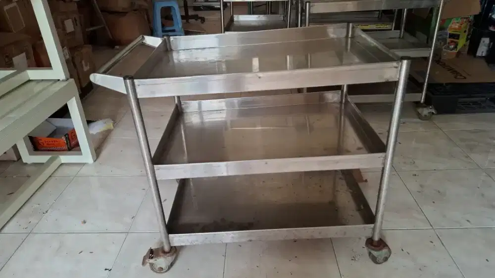 Troli stainless 2 susun utk cafe atau depot