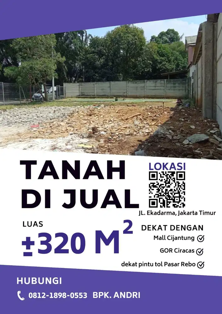 Di Jual Tanah Luas 320 m2 Lokasi Strategis