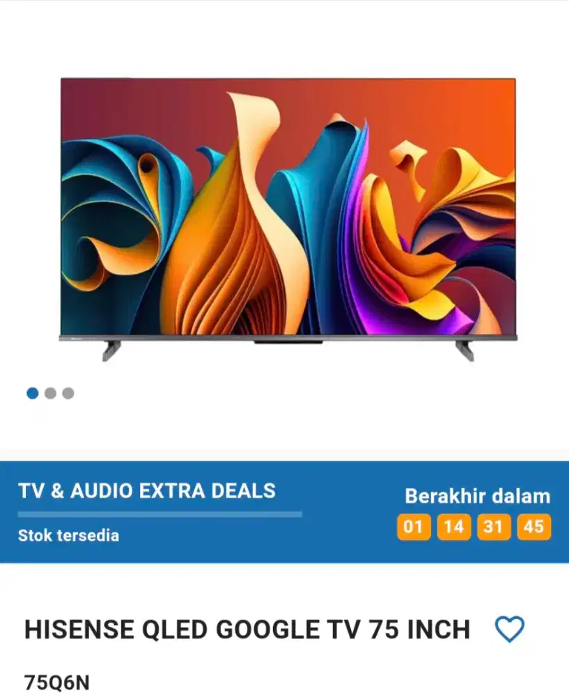 HISENSE QLED GOOGLE TV 75 INCH