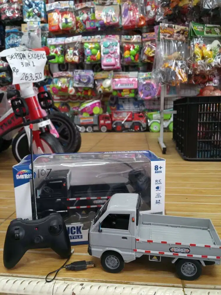 mainan anak rc pick up telollet baterai cas