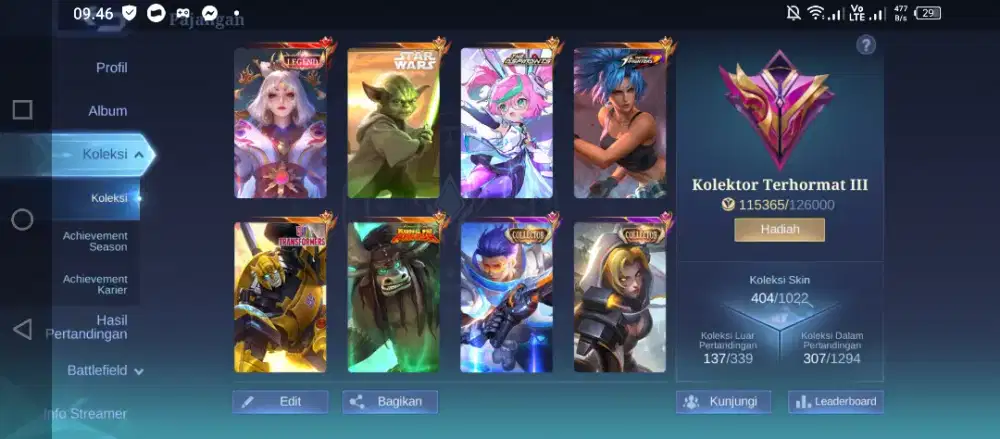 Akun mobile legend siap jadi Pro player