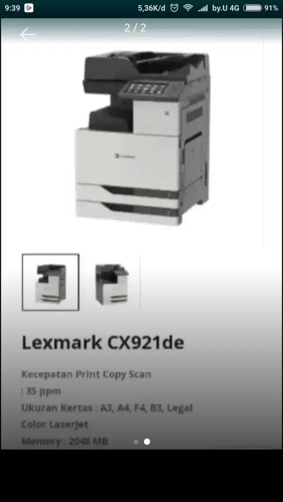 Mesin fotocopy lexmark CX921de