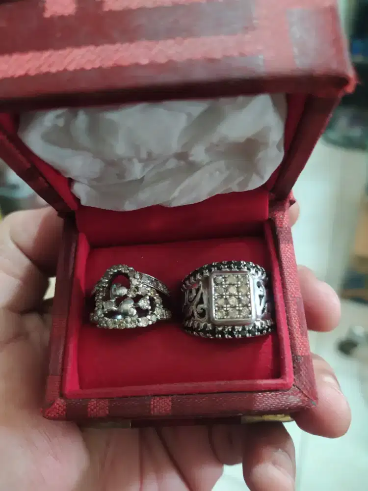 Cincin Perak Permata Berlian Couple Murah