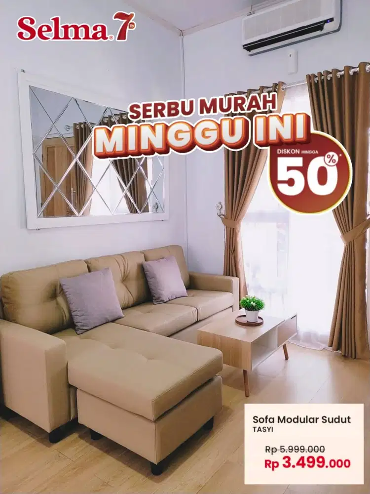 PROMO CUCI GUDANG SOFA SUDUT MEVVAH