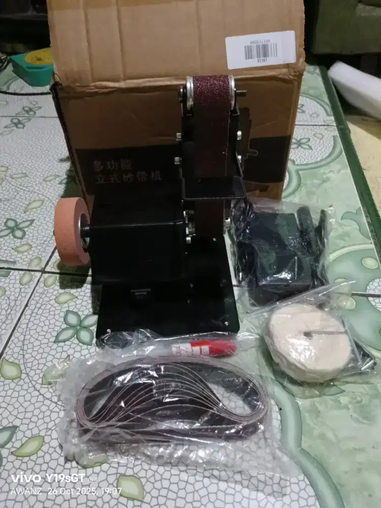Mesin amplas belt sander mini duduk