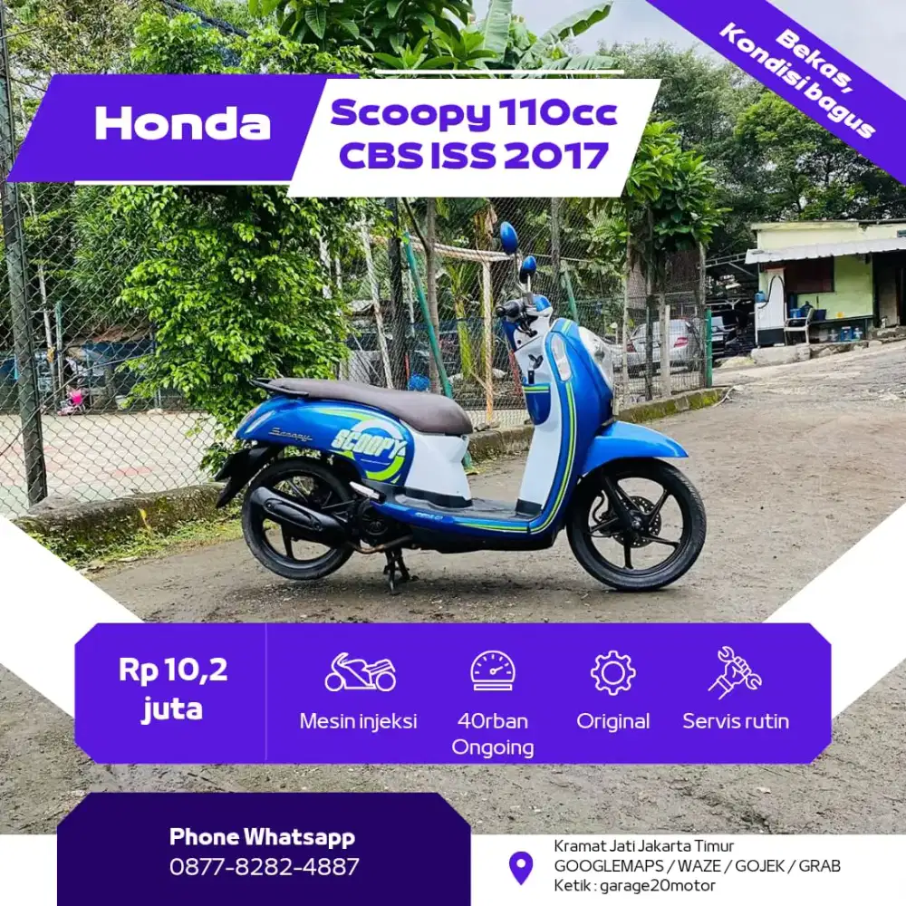 Honda Scoopy 110cc pgm_fi Cbs iss Tahun 2017