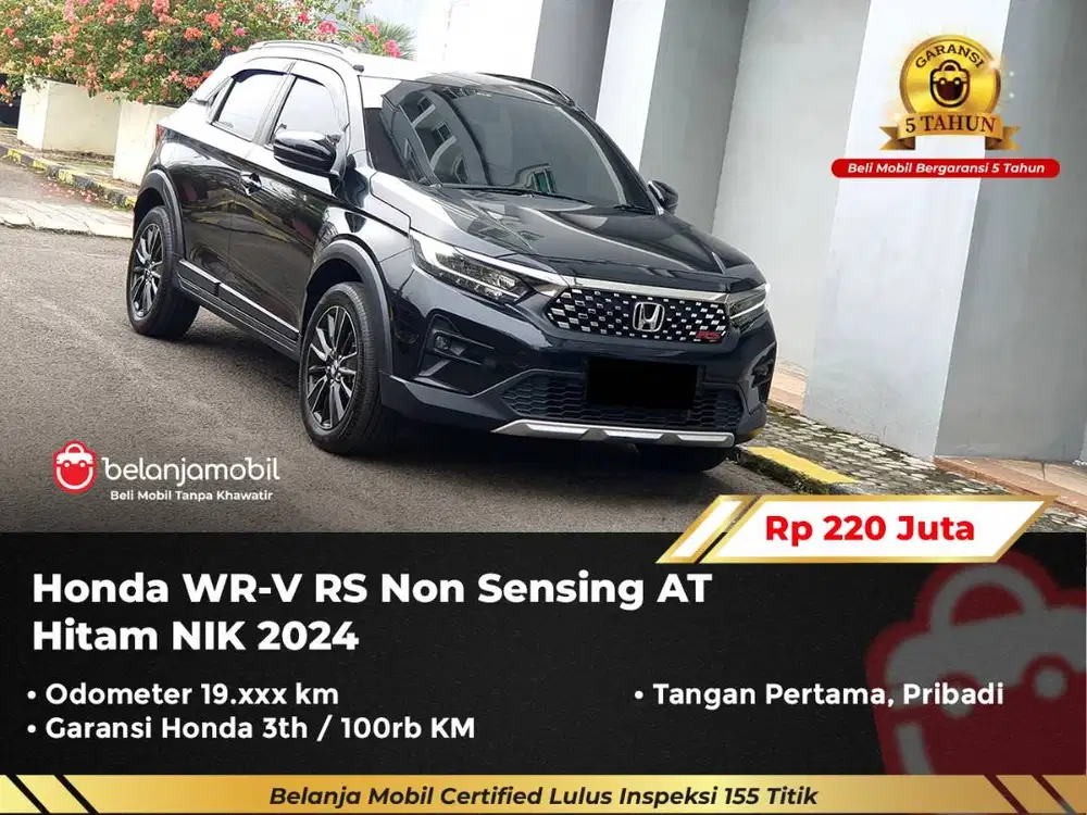 [ GARANSI 5TH ] Honda WRV WR-V WR V RS Non Sensing AT 2024/2025