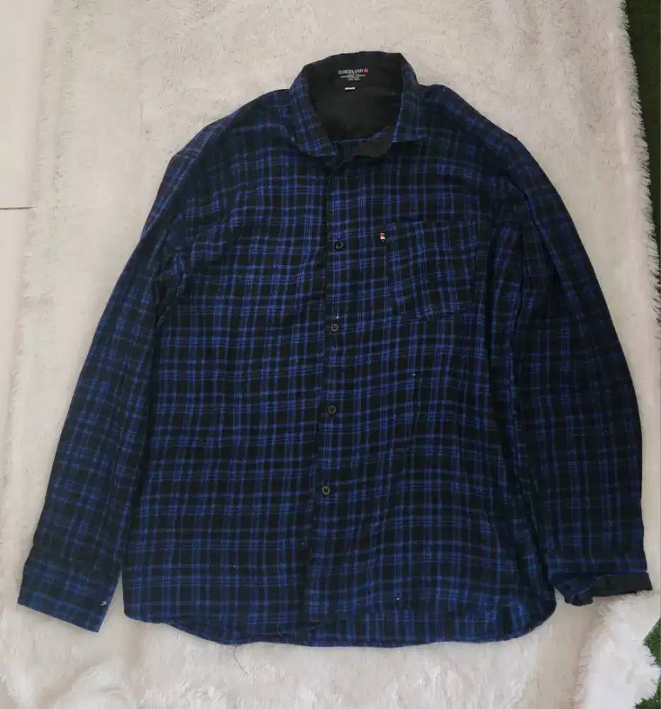 Dijual kemeja flanel kotak2 biru