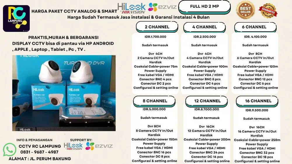 JASA PEMASANGAN CCTV MULAI DARI 150.000