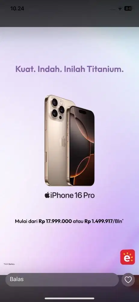 IPHONE 16 PRO CICILAN 0% ALL KREDIT ONLY ERAFONE MBK